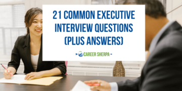 Woman being asked executive interview questions