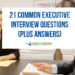 Woman being asked executive interview questions