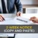 2 week notice copy and paste resignation letter