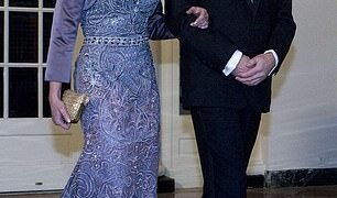 Influential: Dimon with his wife Judith Kent at a White House gala dinner