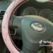 One clip, which was posted by user @extraababyy shows her putting bling all over the steering wheel, fluffy covers on the gear stick and hand brake