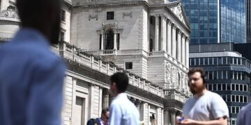 The Bank of England (pictured) yesterday voted to hike interest rates for the 13th time in 18 months, to 15-year highs of five per cent