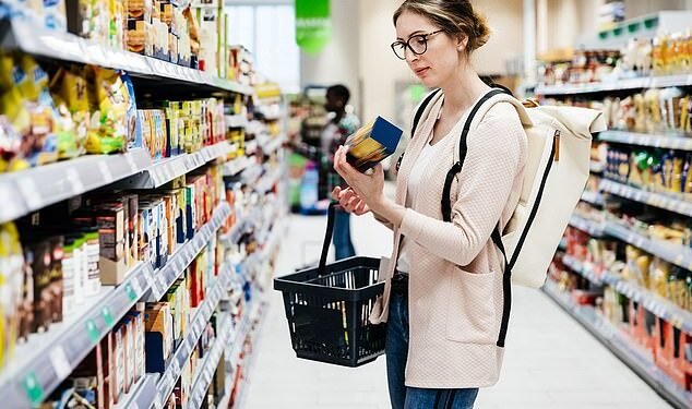 Supermarkets say the rate at which food prices are rising has fallen back for the second month in a row - but it still running at 14.6 per cent