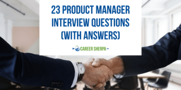 Two people shaking hands after practicing product manager interview questions