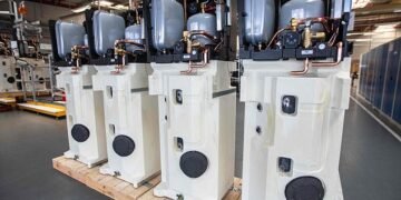 Figures from the European Heat Pump Association show that the UK installed 1.9 heat pumps (pictured) per 1,000 households in 2022