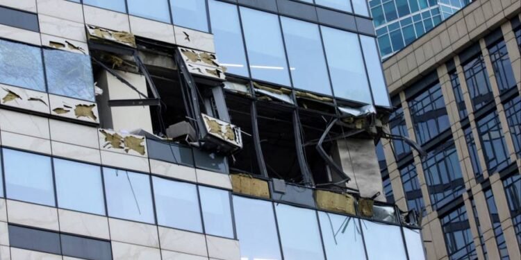 Drones strike towers in Moscow’s business district  