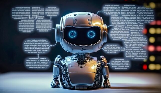 3d cute AI robot