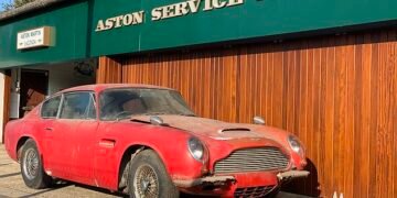 The Aston before its restoration after it languished in a French field for 20 years