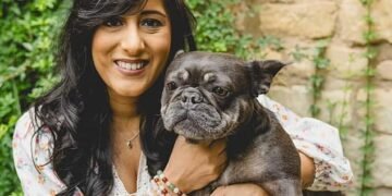 Expensive: Sonali Saujani with her French bulldog Luna who costs £1,740 a year to insure