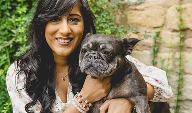 Expensive: Sonali Saujani with her French bulldog Luna who costs £1,740 a year to insure