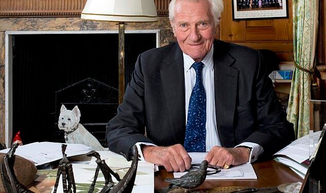Cutting a dash: Lord Heseltine at his home in London’s Belgravia