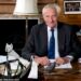 Cutting a dash: Lord Heseltine at his home in London’s Belgravia