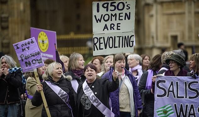Campaign: The Waspi group has protested about the 'unfair' way state pension age changes were implemented