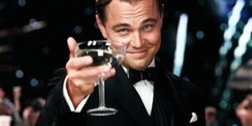 Bright young things: Cocktail shakers evoke Jazz Age glamour of The Great Gatsby, as played by Leonardo DiCaprio, above