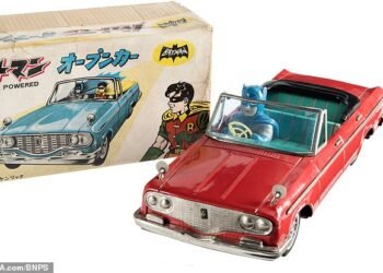 Red hot price: The Batmobile hit such a high price due to a bidding war but a raft of vintage toy cars are selling well
