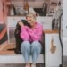 Van life: Amy Nicholson with her dog Indie