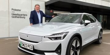 Ray at Polestar's minimalist HQ, called 'The Cube', in Gothenburg