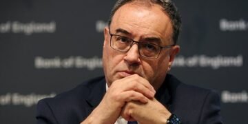 Bank of England governor Andrew Bailey (pictured) believes inflation is heading for a 'quite marked' decline by the end of the year