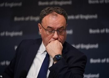 Encouraged: Andrew Bailey said he expected a 'noticeable drop' in the headline rate when October's figures are published next month due to lower energy bills