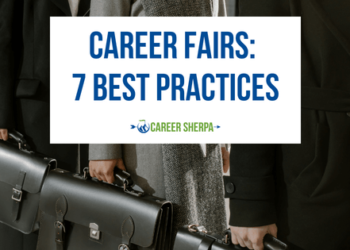 People waiting in line at a career fair