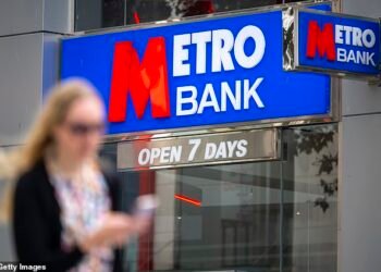 Rescue deal: Metro Bank secured a £925m lifeline that included the sale of £150m of new shares as well as £175m of fresh debt on top of a £600m refinancing of existing loans