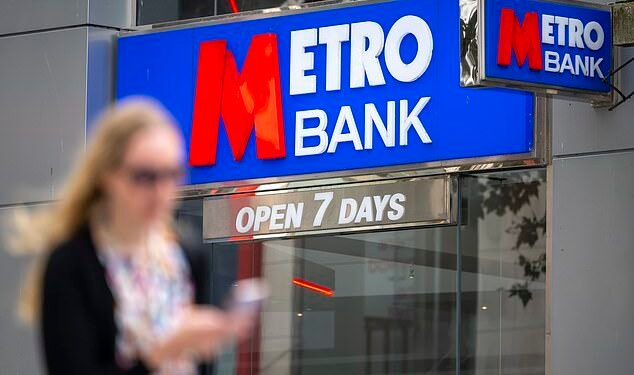 Rescue deal: Metro Bank secured a £925m lifeline that included the sale of £150m of new shares as well as £175m of fresh debt on top of a £600m refinancing of existing loans