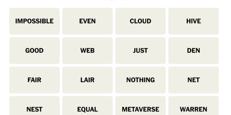 Today’s NYT Connections Hints (and Answer) for Friday, October 20, 2023