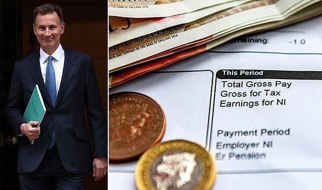 Tax cut: Hunt slashed NI contributions from 12% to 10% in a bid to boost growth