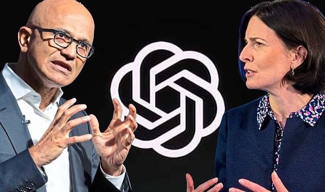Head-to-head: CMA boss Sarah Cardell is challenging Microsoft – run by chief executive Satya Nadella - again