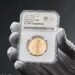 Going, going, gone!: The sought after gold proof coin fetched £6800 at an auction of Royal Mint coins, an increase of 1260% since 2009