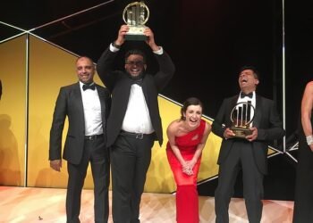 Celebration: The Issa brothers and former EY executive Elizabeth Price attended the Entrepreneur of the Year awards in 2018