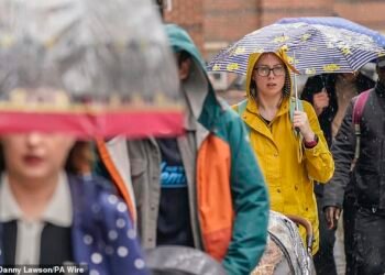 Damp days: Wet weather and lower inflation led to take-home supermarket sales rising at their slowest pace for two years, according to new figures from Kantar