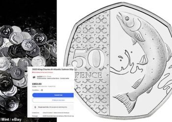 Making a splash: The Royal Mint has announced that the 50p Atlantic Salmon coin is now the ratest coin in circulation