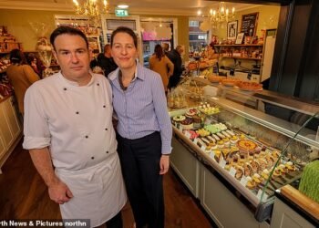 No cake walk: Frederic and Jane Robineau say they must pay an extra £26,000 a year in staff costs alone, before the business rate rise is added