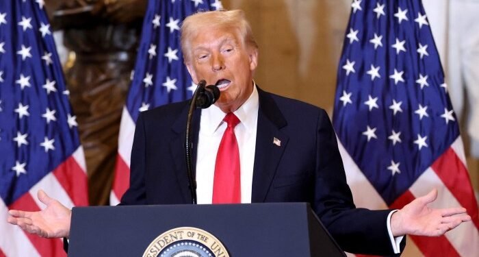 Donald Trump speaks during the annual National Prayer Breakfast