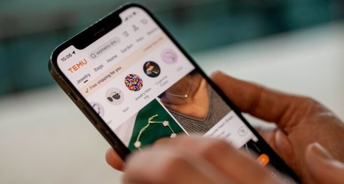 The Temu app on a mobile phone