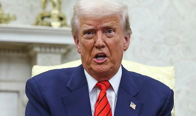 President Donald Trump in the Oval Office this month
