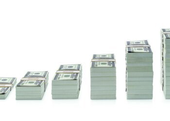 Dollar bills isolated on white background