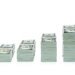Dollar bills isolated on white background