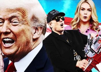 Team Trump: The President with chainsaw-waving Elon Musk and White House press secretary Karoline Leavitt