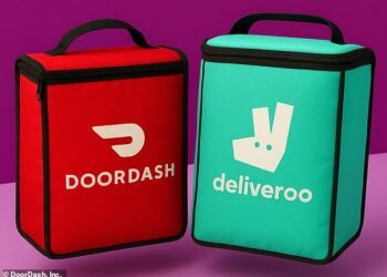 Takeover offer: DoorDash has agreed to acquire fellow takeaway giant Deliveroo in a deal valuing the firm at £2.9billion