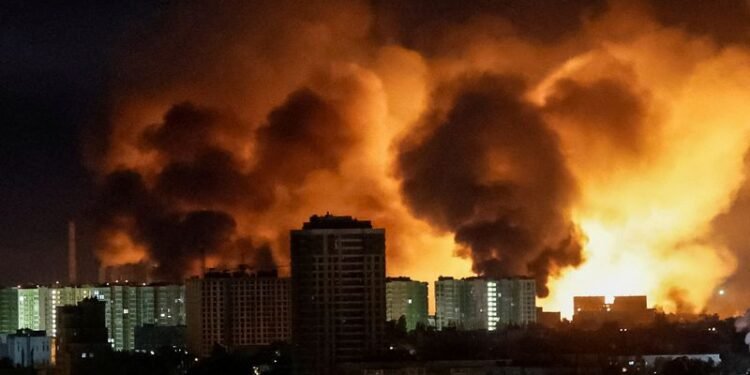 Kyiv officials say at least 14 hurt in 'massive' Russian bombardment