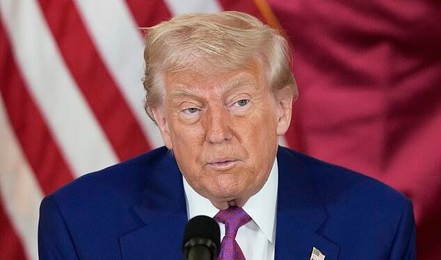 Near: President Donald Trump said the US was close to reaching a nuclear accord with Iran