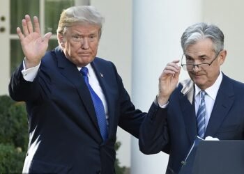 Fuelling the fire: In a post on his social media platform Truth Social, Donald Trump urged Fed chairman Jerome Powell (right) to act to stimulate the economy