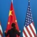 US and Chinese flags arranged side by side