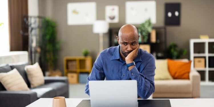 Man looking at screen