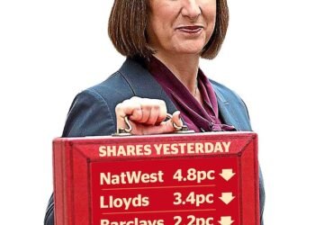 Fright: Mounting fears that Labour will stage a tax raid on banks saw billions of pounds wiped off the values of the biggest lenders