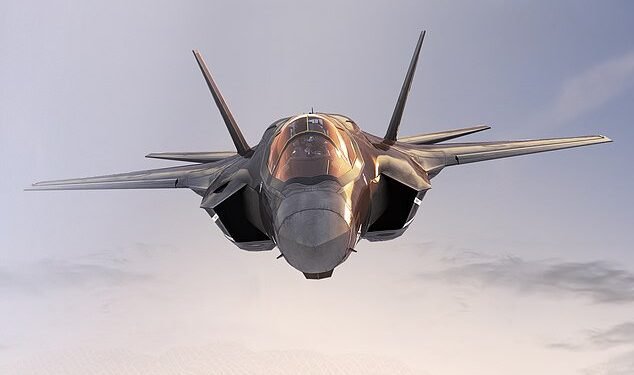 Taking a dive: Shares at BAE Systems, which helped to build the F-35 fighter aircraft (pictured), have suffered a fall in value
