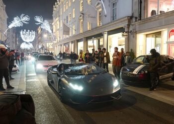 Supercars have been taking to the streets of central London late at night (as seen here in 2020)
