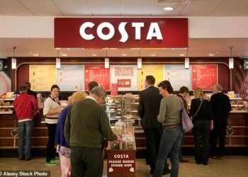 A popular coffee chain with 2,300 sites across the UK could face being sold under a £2billion deal. US soft drink company Coca-Cola are said to be working alongside investment bank Lazard to review a potential sale of Costa Coffee, Sky News has reported (file image)